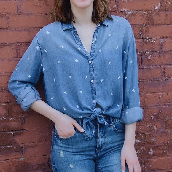 Chambray Star Button Up - Picture 1 of 5